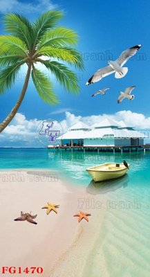 File gốc File in tranh tường hiện đại FG1470 (in lụa) tranh thuận buồm