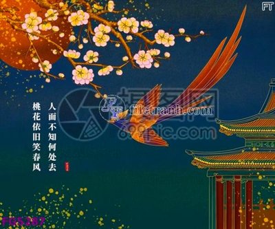 File gốc File in tranh tường hiện đại FG5287 (in lụa) hoa văn cổ điển