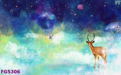 File gốc File in tranh tường hiện đại FG5306 (in lụa) tranh mã đáo