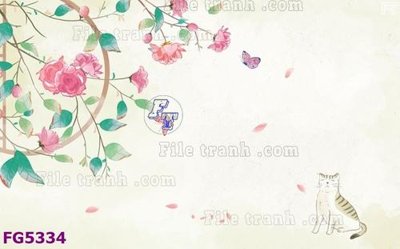 File in lụa File in tranh tường hiện đại FG5334 (hoa văn) File in tranh tường hiện đại FG5334