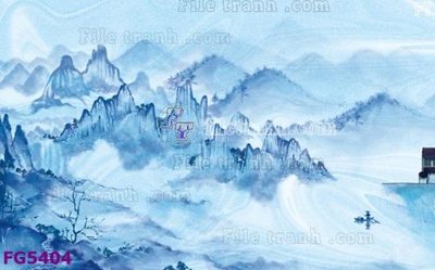 File in trần File in tranh tường hiện đại FG5404 (bản gốc) mây trời