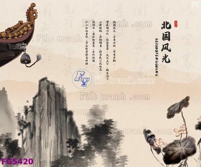 File tranh File in tranh tường hiện đại FG5420 (bản gốc) in lụa dán tường