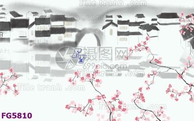 File tranh File in tranh tường hiện đại FG5810 (bản gốc) in lụa 5D