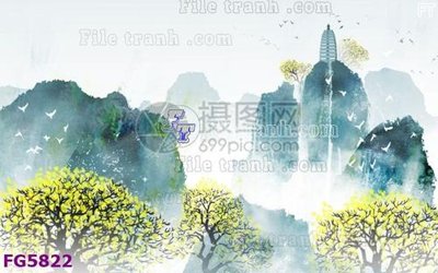 File tranh File in tranh tường hiện đại FG5822 (bản gốc) treo quán cafe