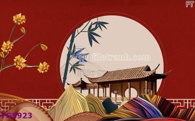 File in trần File in tranh tường hiện đại FG5923 (bản gốc) hoa văn