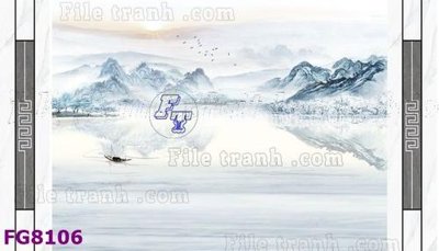 File tranh File gốc in đá cẩm thạch hiện đại FG8106 (gốc) chủ đề thành phố