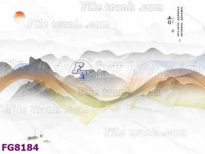 File in lụa File gốc in đá cẩm thạch hiện đại FG8184 (phong cảnh) File gốc in đá cẩm thạch hiện đại FG8184