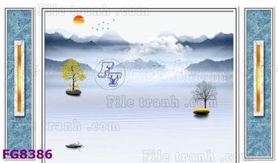 File tranh File gốc in đá cẩm thạch hiện đại FG8386 (bản gốc) treo quán cafe