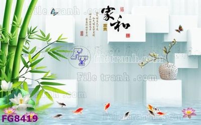 File tranh File gốc in đá cẩm thạch hiện đại FG8419 (bản gốc) in lụa 3D