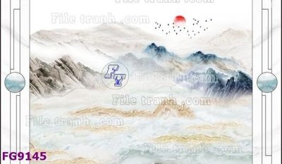 File tranh gốc in trần nhà File in tranh tường hiện đại đẹp FG9145 3D