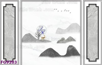 Download file File in tranh tường hiện đại đẹp FG9203 (gốc) in mica bàn thờ