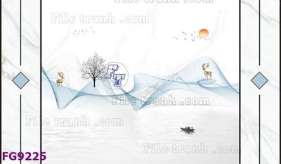 File gốc File in tranh tường hiện đại đẹp FG9225 (in lụa) họa tiết 3D