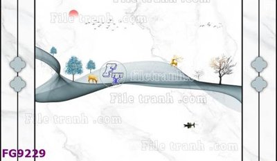 File in mica File in tranh tường hiện đại đẹp FG9229 (bản gốc) siêu trong