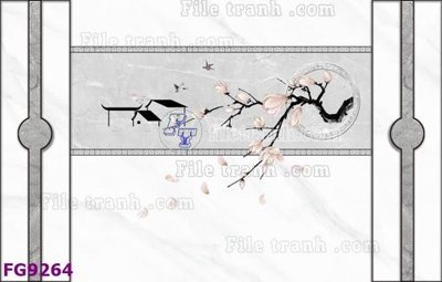 File in trần File in tranh tường hiện đại đẹp FG9264 (bản gốc) mây trời