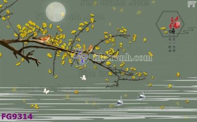 File in trần File in tranh tường hiện đại đẹp FG9314 (bản gốc) mây trời