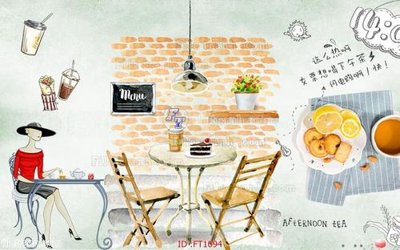 Download file gốc File psd tường quán cà phê FT1094 (in mica) 3D