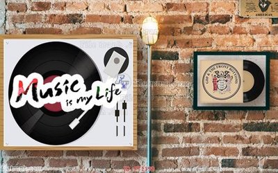 Ảnh mô tả file gốc in mica File psd tường quán cà phê FT1199