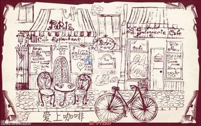 File tranh trang trí File psd tường quán cà phê FT1357 (tải file gốc)