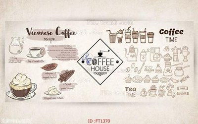 File tranh gốc in trần nhà File psd tường quán cà phê FT1370 3D