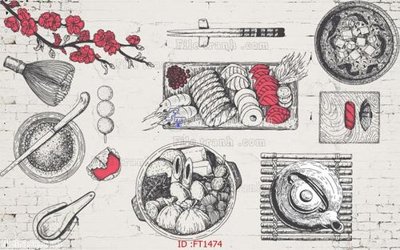 File tranh File psd tường quán cà phê FT1474 (gốc) chủ đề thiên nhiên