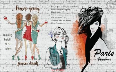 File tranh File psd tường quán cà phê FT1481 (gốc) in trên kính