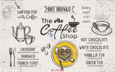 Hình ảnh gốc File psd tường quán cà phê FT1483 (để in khổ lớn)