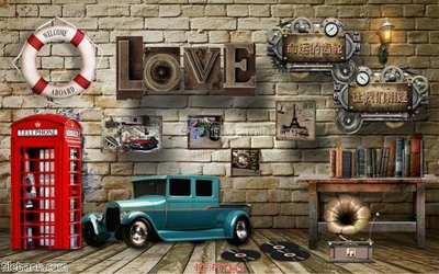 File gốc File psd tường quán cà phê FT1511 (in tráng gương) ốp tường