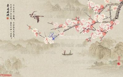File tranh File in tranh tường 3D FT200064 (gốc) chủ đề thiên nhiên
