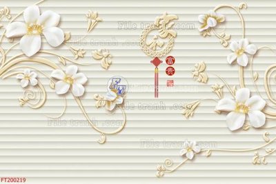 File in trần File in tranh tường 3D FT200219 (file gốc) hoa văn 3D