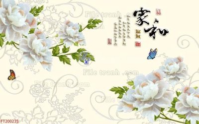 File gốc File in tranh tường 3D FT200235 (in lụa) tranh phong thủy