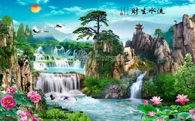 File gốc File in tranh tường 3D FT200271 (in lụa) hoa văn cổ điển