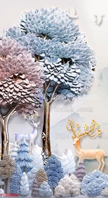 File PSD File in tranh tường 3D FT200454 (chất lượng in ấn)