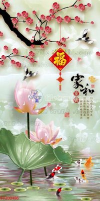 File gốc File in tranh tường 3D FT200486 (in lụa) họa tiết 3D