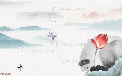 File gốc File in tranh tường 3D FT200609 (in lụa) tranh mã đáo