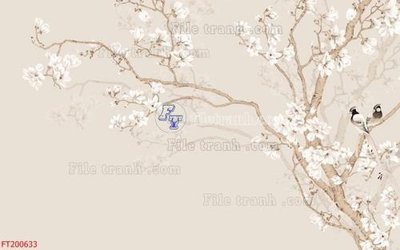 File gốc File in tranh tường 3D FT200633 (in lụa) hoa văn cổ điển