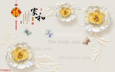Tải file File in tranh tường 3D FT200813 (gốc) chủ đề phong thủy