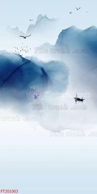 File gốc File in tranh tường 3D FT201003 (in lụa) trang trí tường