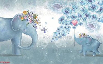 File tranh File in tranh tường 3D FT201064 (bản gốc) in lụa dán tường