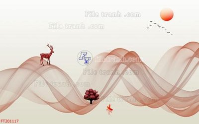 File PSD File in tranh tường 3D FT201117 (gốc) tách lớp chi tiết