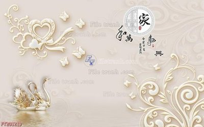 File in trần File in tranh tường 3D FT201219 (bản gốc) hoa văn