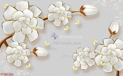 File in lụa File in tranh tường 3D FT201220 (tân cổ điển) File in tranh tường 3D FT201220