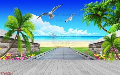 File gốc File in tranh tường 3D FT201290 (in lụa) họa tiết 3D