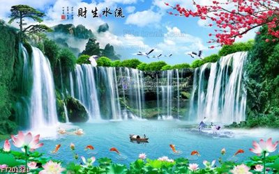 Ảnh gốc file in lụa File in tranh tường 3D FT201321 chi tiết