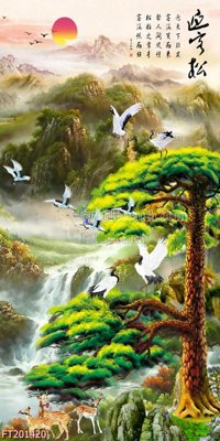 Download file gốc File in tranh tường 3D FT201420 (in lụa) nghệ thuật