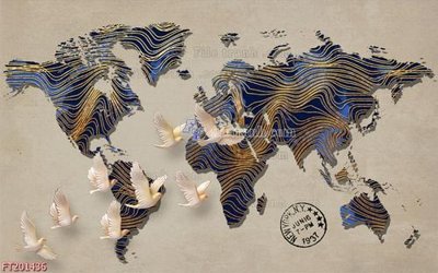 File PSD File in tranh tường 3D FT201436 (gốc) nhiều lớp (multi-layer)