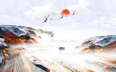 Ảnh gốc File in tranh tường 3D FT201518 (nét căng) in mica