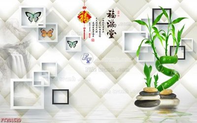 File gốc in ấn File in tranh tường 3D FT201629 chuẩn màu CMYK