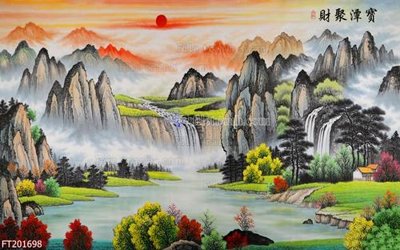 File gốc File in tranh tường 3D FT201698 (in lụa) tranh mã đáo