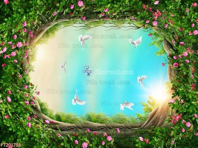 File tranh File in tranh tường 3D FT201758 (file gốc) chủ đề phong thủy