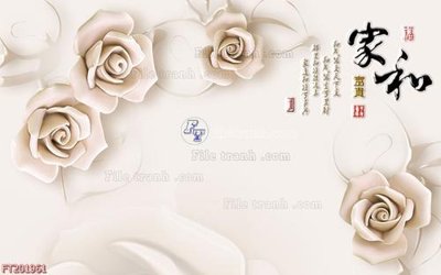 File tranh File in tranh tường 3D FT201961 (bản gốc) in lụa dán tường